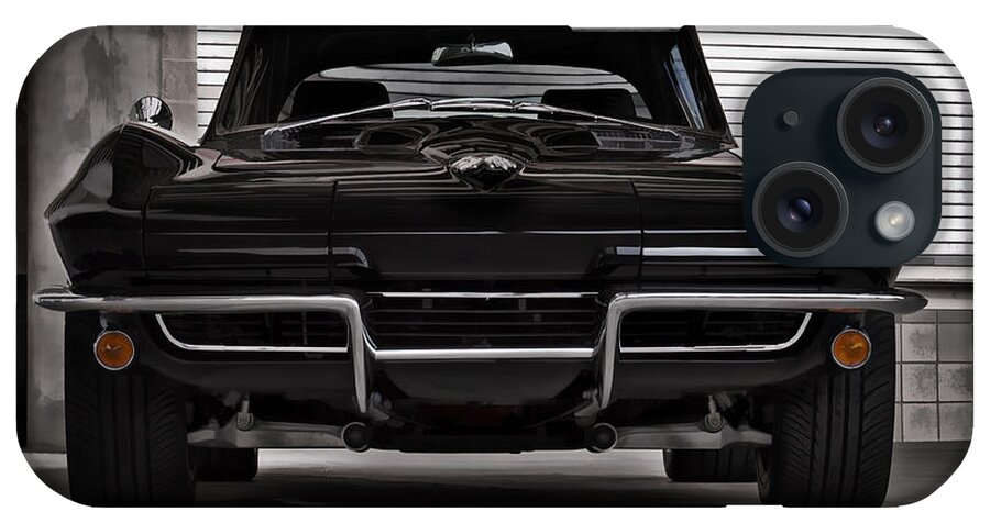 Corvette iPhone Case featuring the digital art Classic Black by Douglas Pittman