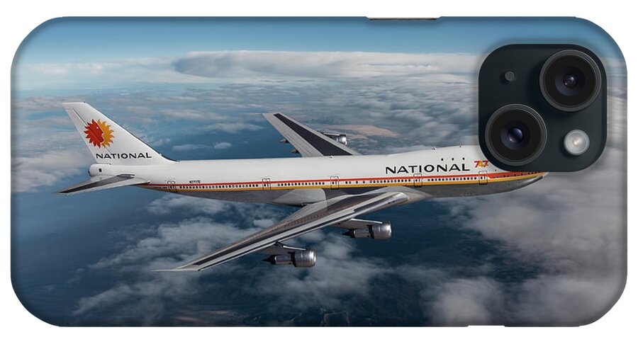 National Airlines iPhone Case featuring the digital art Classic National Airlines Boeing 747-135 by Erik Simonsen
