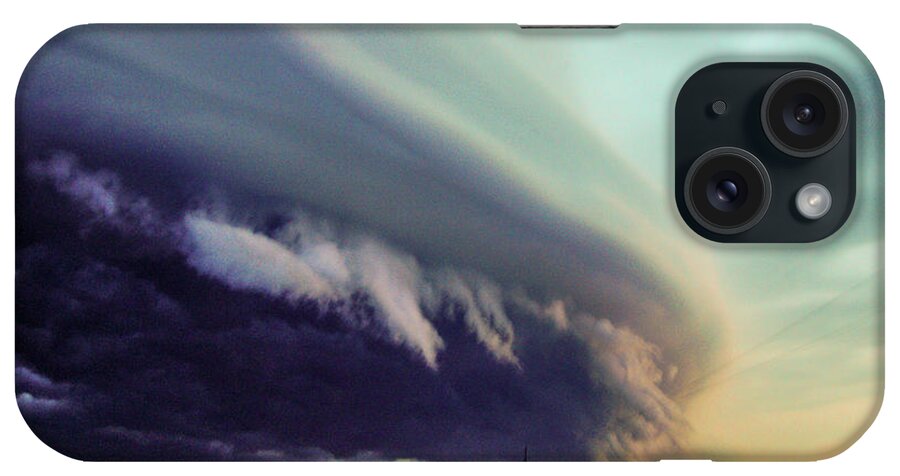 Nebraskasc iPhone Case featuring the photograph Classic Nebraska Shelf Cloud 027 by NebraskaSC