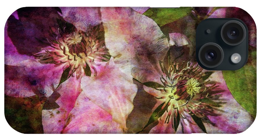 Impressionist iPhone Case featuring the photograph Clematis 9569 IDP_2 by Steven Ward