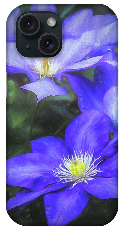 Purple iPhone Case featuring the photograph Clematis by Linda Blair
