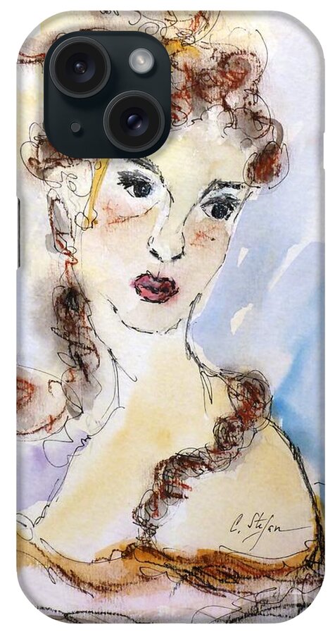 Cleopatra iPhone Case featuring the drawing Cleopatra by Cristina Stefan