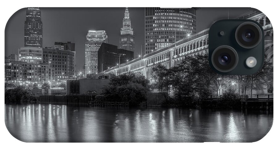 Clarence Holmes iPhone Case featuring the photograph Cleveland Night Skyline III by Clarence Holmes
