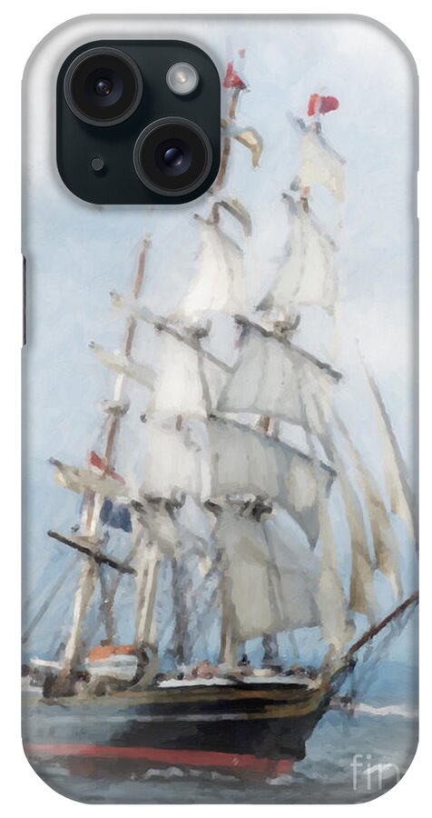 Clipper Ship iPhone Case featuring the painting Clipper Ship in sail by Chris Armytage