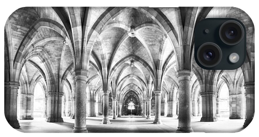 Glasgow iPhone Case featuring the photograph Cloister black and white panorama by Jane Rix