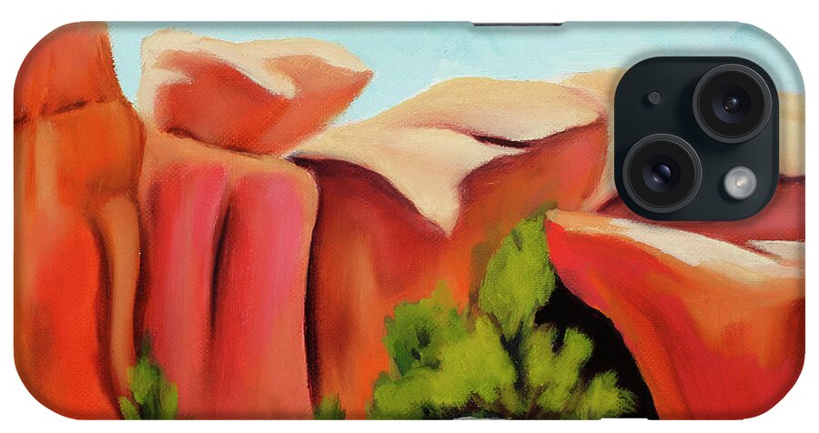 Whimsical Rock Formations iPhone Case featuring the painting Close Alliance by Sandi Snead