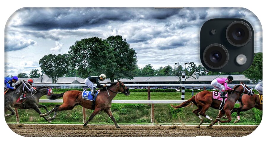 Race Horses iPhone Case featuring the photograph Close Competition by Jeffrey PERKINS