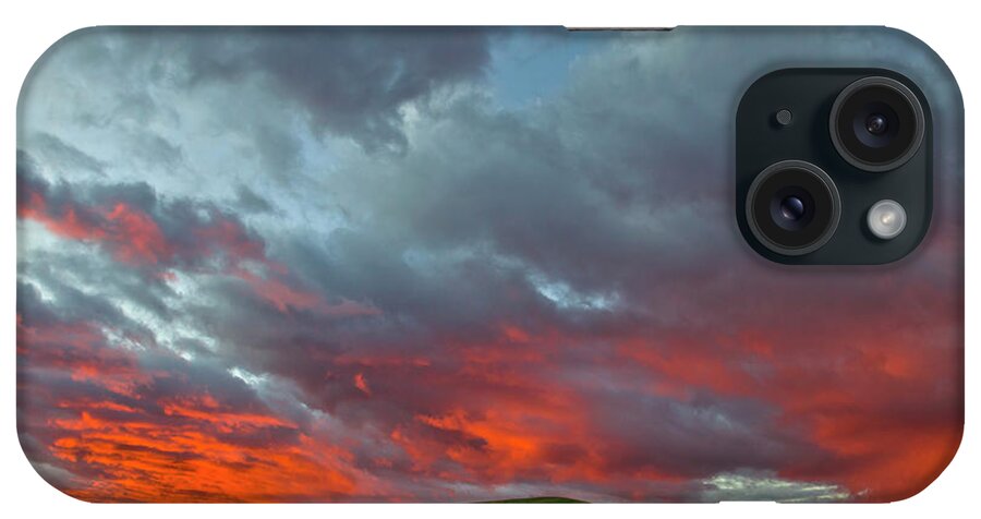 00559269 iPhone Case featuring the photograph Cloud and Wheat at Sunset by Yva Momatiuk John Eastcott