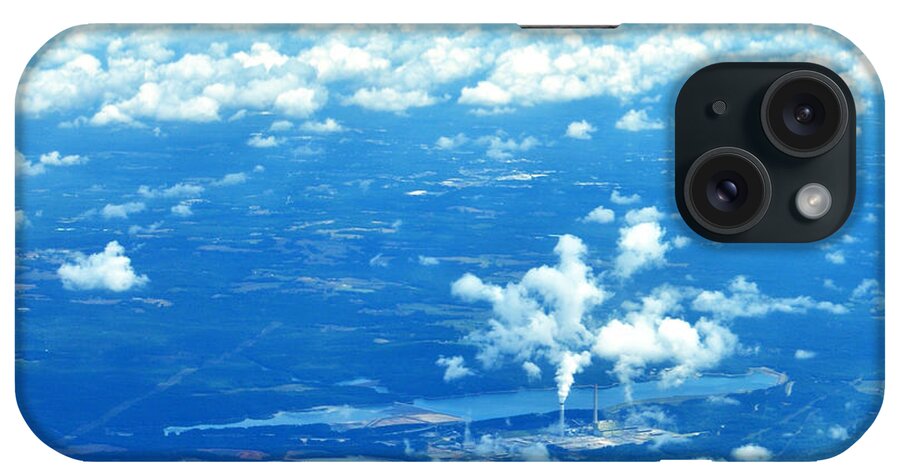 Cloud Steam Factory Aerial iPhone Case featuring the photograph Cloud Factory 9064 by Ken DePue