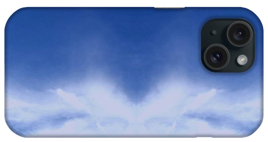 Heart iPhone Case featuring the photograph #cloud #heart #blueanswhite by Kimberly W