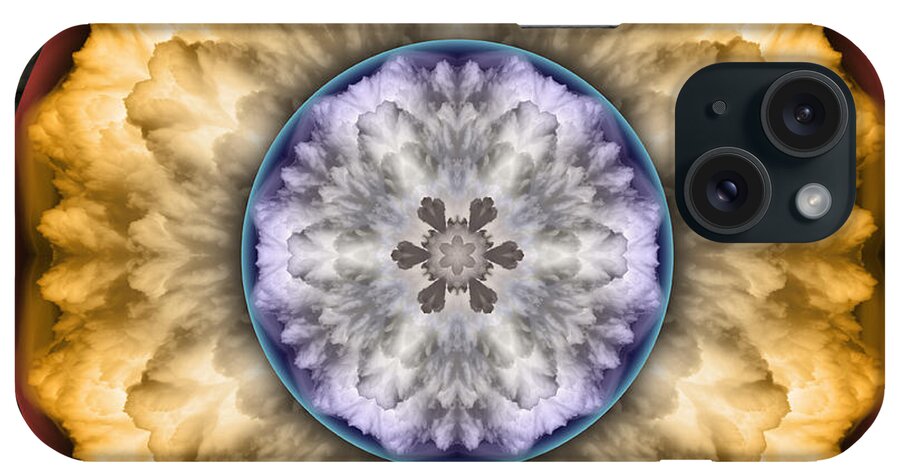 Symbolism Mandalas iPhone Case featuring the digital art Cloudburst by Becky Titus