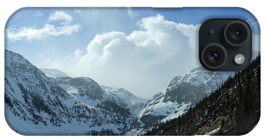 Landscape iPhone Case featuring the photograph Clouds and Mountains by Mary Haber