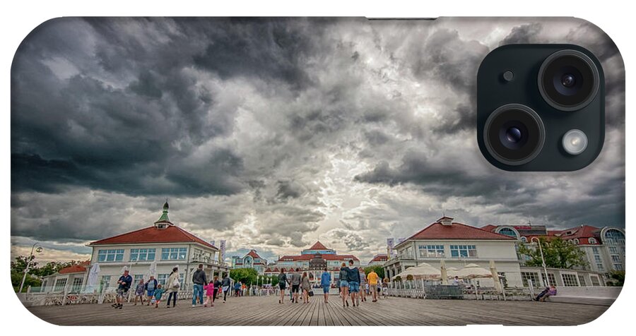 Baltic iPhone Case featuring the photograph Clouds over the Molo Pier, Sopot by Mariusz Talarek