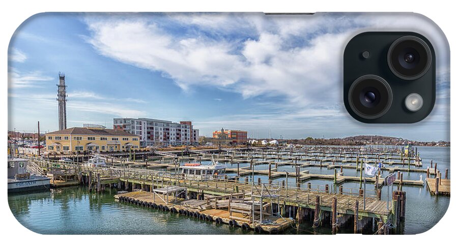 Cloudy Sky Over Hingham Shipyard iPhone Case featuring the photograph Cloudy Sky Over Hingham Shipyard by Brian MacLean