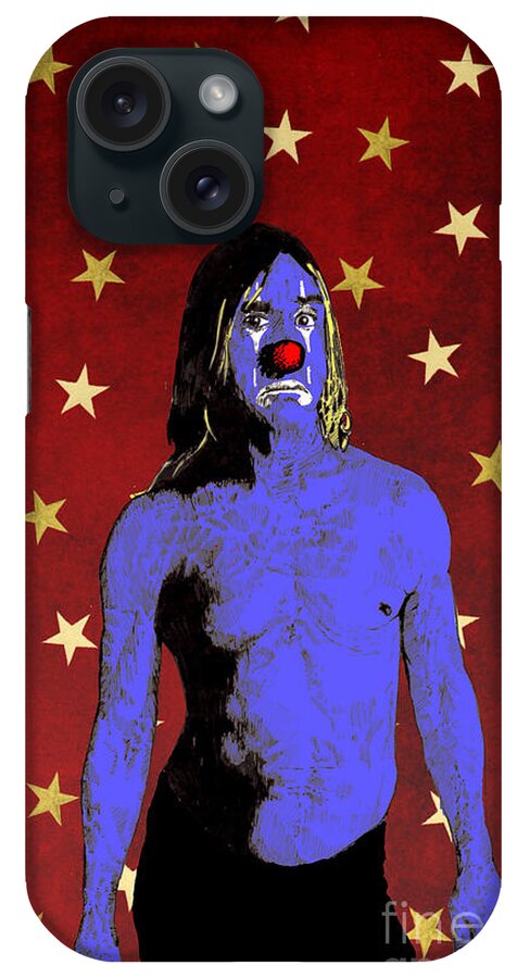 Artist iPhone Case featuring the digital art Clown Iggy Pop by Jason Tricktop Matthews