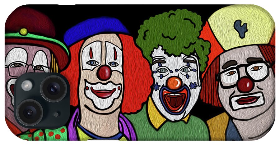 Clown iPhone Case featuring the digital art Clowns by Megan Dirsa-DuBois