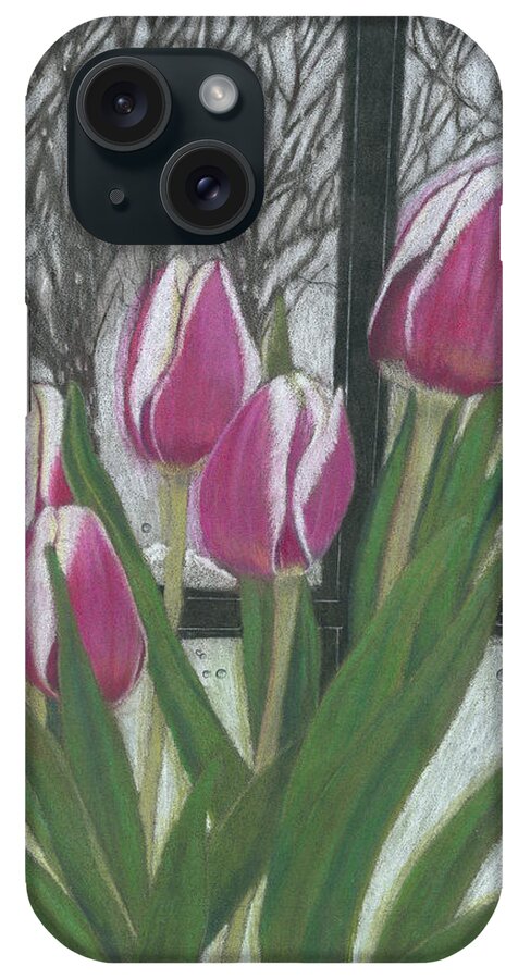 Tulips iPhone Case featuring the drawing C'mon Spring by Arlene Crafton