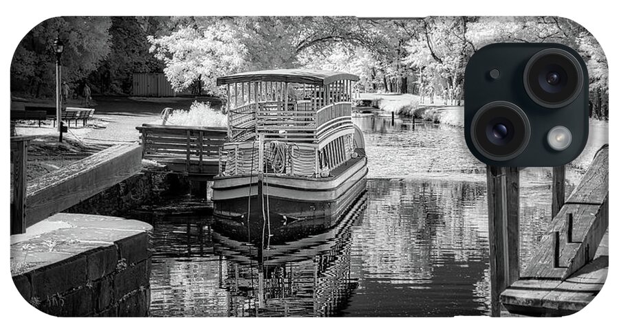 Great Falls iPhone Case featuring the photograph CnO Canal boat IR mono by Izet Kapetanovic