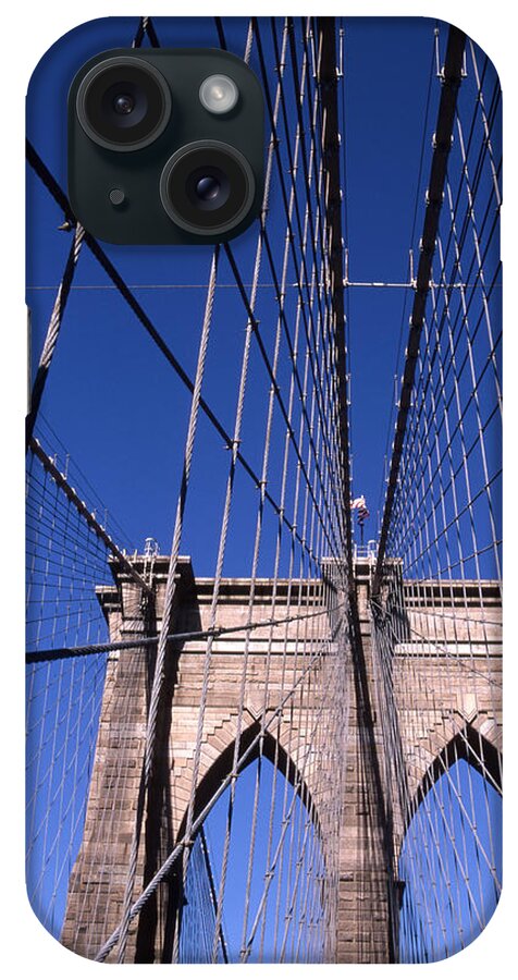 Landscape Brooklyn Bridge New York City iPhone Case featuring the photograph Cnrg0407 by Henry Butz