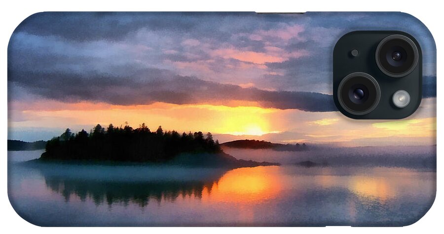 Maine iPhone Case featuring the painting Coastal Maine Sunset by Edward Fielding