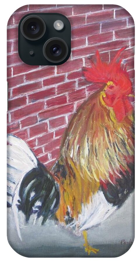 Painting iPhone Case featuring the painting Cock Tails On The Walkway by Paula Pagliughi