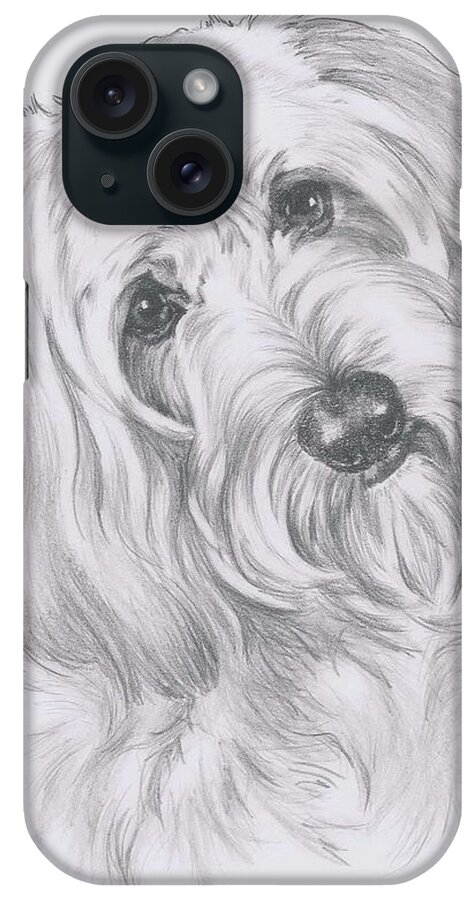 Designer Dog iPhone Case featuring the drawing Cocker-Poo by Barbara Keith