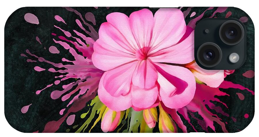 Pink iPhone Case featuring the painting Color eruption by Ivana Westin