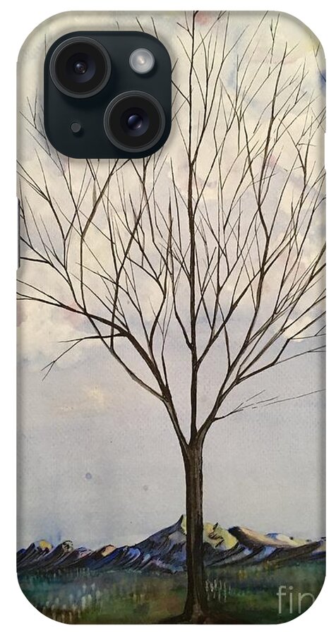  Watercolor iPhone Case featuring the mixed media Colorado Cottonwood by Mastiff Studios