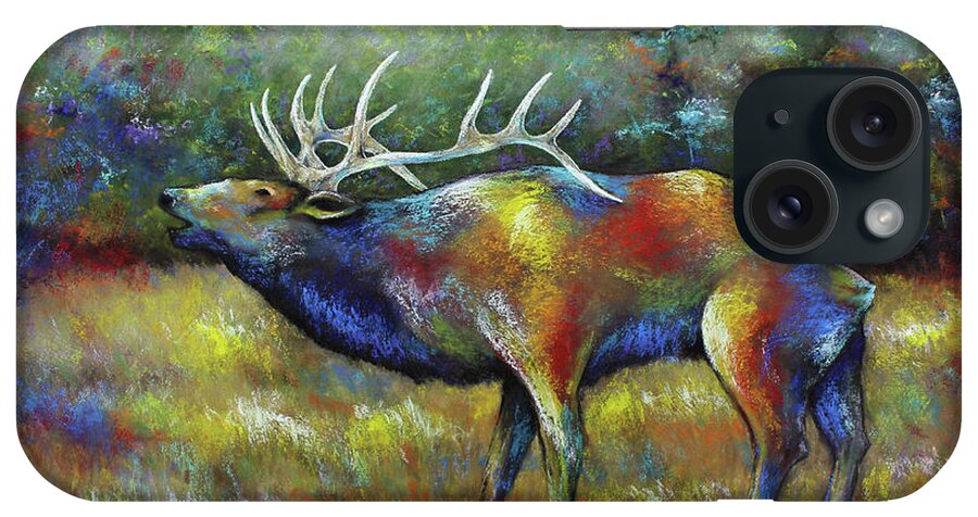 Elk iPhone Case featuring the pastel Colorado Elk by Patricia Lintner