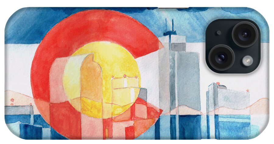 Colorado iPhone Case featuring the painting Colorado Flag by Andrew Gillette
