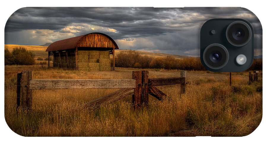 Fence iPhone Case featuring the photograph Colorado Hay Barn by Ryan Smith