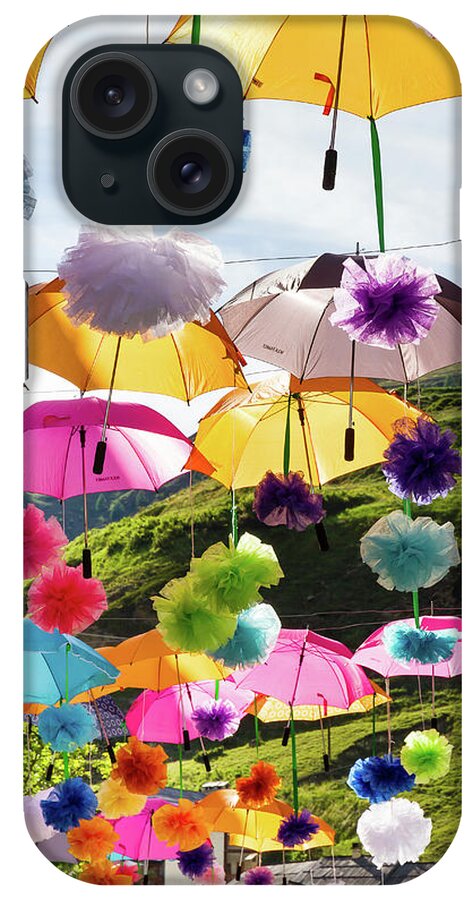 Umbrella iPhone Case featuring the photograph Colored umbrellas # I by Paul MAURICE