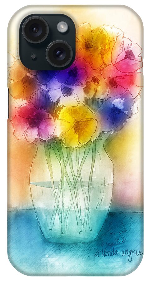Flower iPhone Case featuring the painting Colorful Bouquet I by Arline Wagner