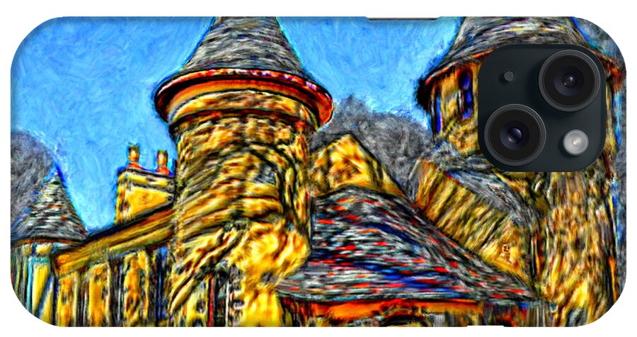 Colorful iPhone Case featuring the painting Colorful Curwood Castle by Bruce Nutting