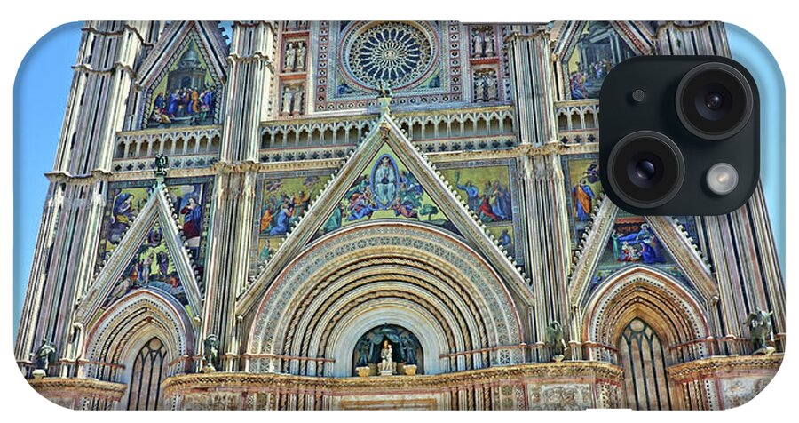 Orvieto iPhone Case featuring the photograph Colorful Facade of Orvieto Cathedral 0704 by Jack Schultz
