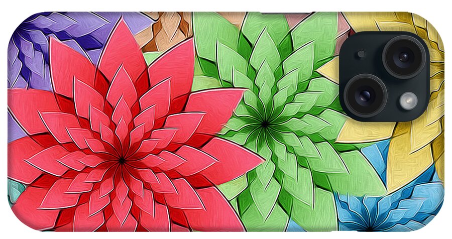 Flowers iPhone Case featuring the digital art Colorful Flowers by Phil Perkins