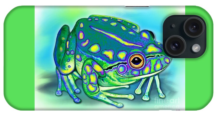 Frog iPhone Case featuring the painting Colorful Froggy by Nick Gustafson