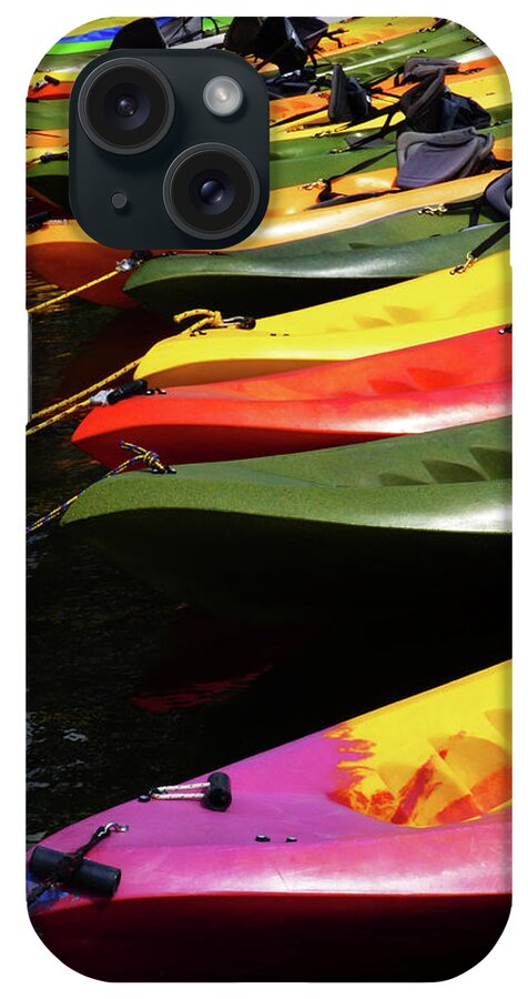 Kayak iPhone Case featuring the photograph Colorful Kayaks by Marcia Socolik
