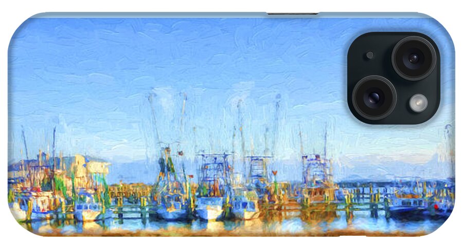 Colorful Shrimp Boat iPhone Case featuring the photograph Colorful Shrimp Boat Harbor Pass Christian MS by Rebecca Korpita