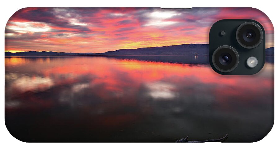 Colorful iPhone Case featuring the photograph Colorful Utah Lake Sunset by Wesley Aston