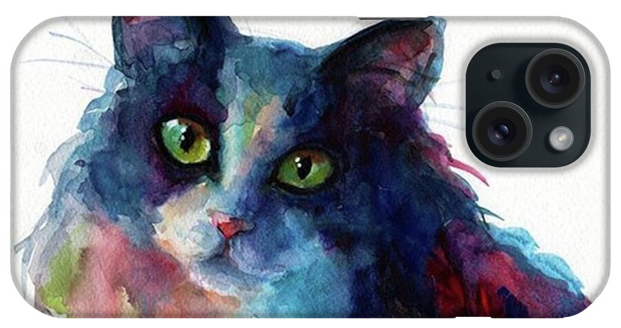 Instacats iPhone Case featuring the photograph Colorful Watercolor Cat By Svetlana by Svetlana Novikova