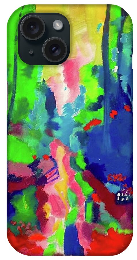  iPhone Case featuring the painting Colorful Woods by Lilliana Didovic