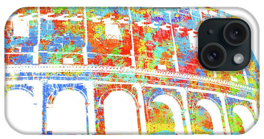 Italy iPhone Case featuring the digital art Colosseum - Colorsplash by AM FineArtPrints