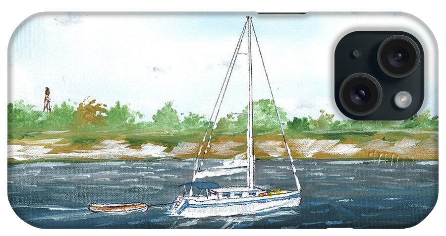 Sail Boat iPhone Case featuring the painting Coming Back To The Isle Of Palms by Patrick Grills