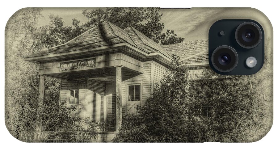 Old Buildings iPhone Case featuring the photograph Community Center II in Sepia by Harry B Brown