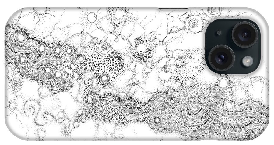 Complex iPhone Case featuring the drawing Complex fluid A novel Surfactancy by Regina Valluzzi
