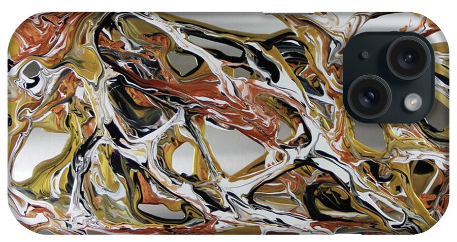 Metallic iPhone Case featuring the painting Con-fusion by Madeleine Arnett