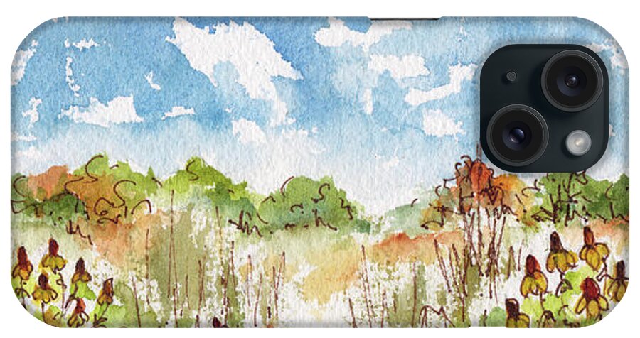 Impressionism iPhone Case featuring the painting Coneflowers On The Prairie by Pat Katz