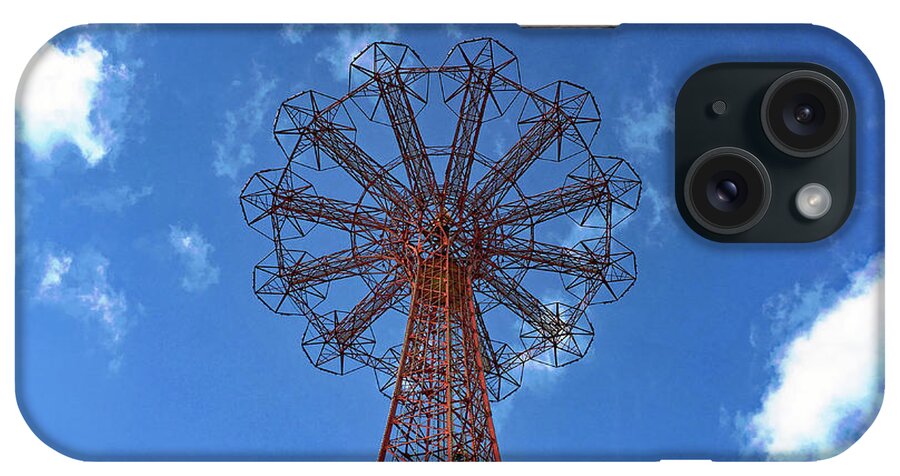 Coney Island Parachute Jump iPhone Case featuring the photograph Coney Island Parachute Jump No. 1-1 by Sandy Taylor