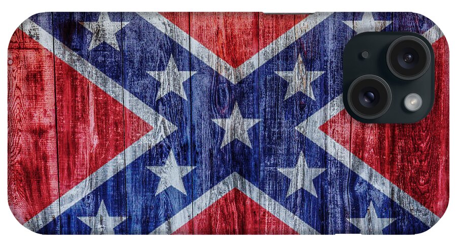 Confederate Flag On Wood iPhone Case featuring the digital art Confederate Flag On Wood by Randy Steele